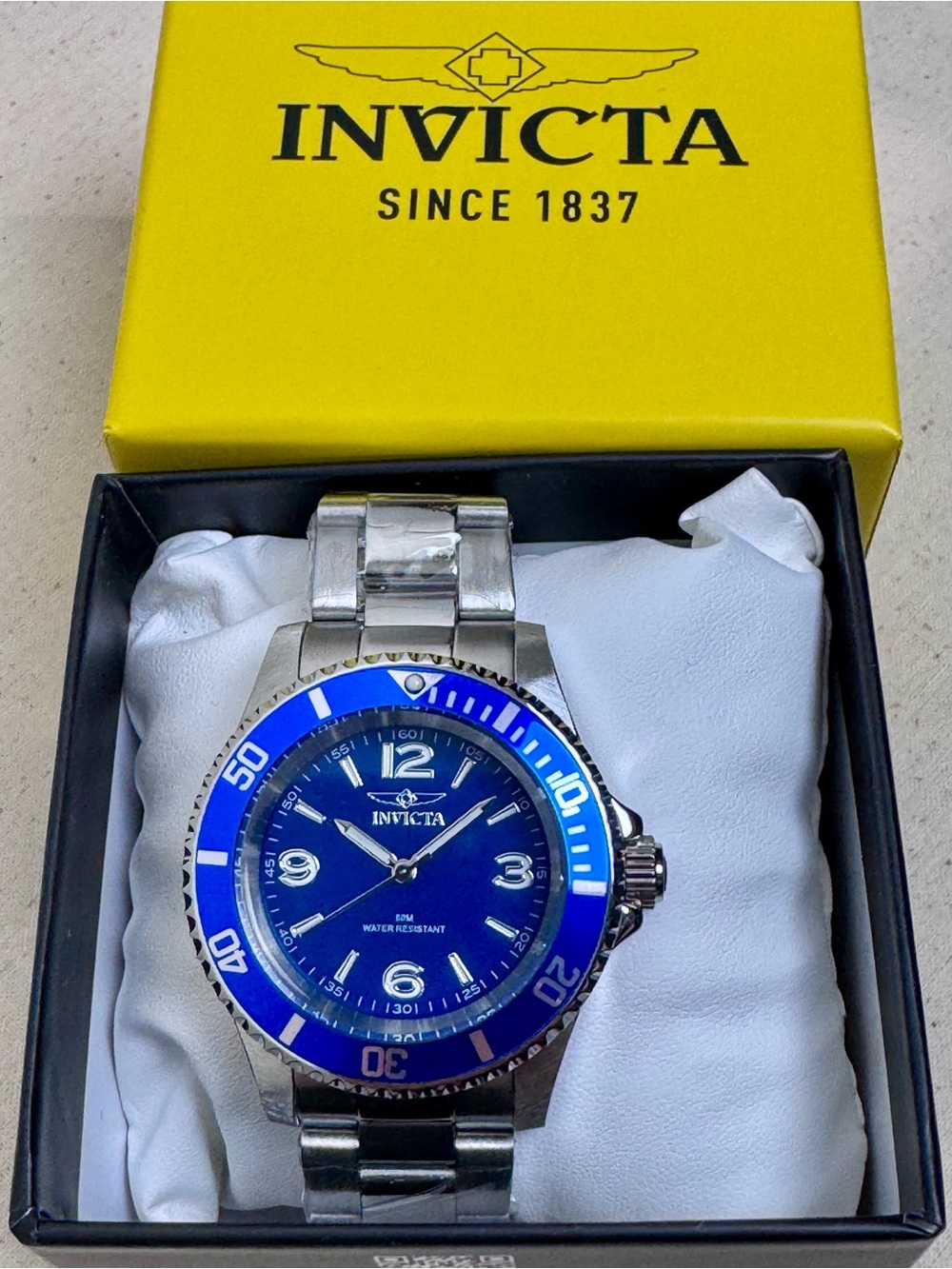 Invicta Blue/Blue 40mm Stainless Steel Quartz Dive Watch 49341 NWT - Picture 7 of 9
